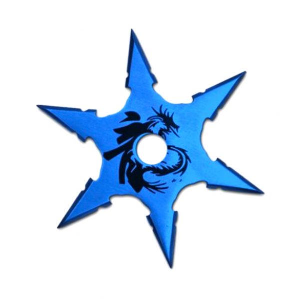 Estrella Ninja Shuriken Petrolizada Azul Razor Tactical 6 Puntas 9 cm
