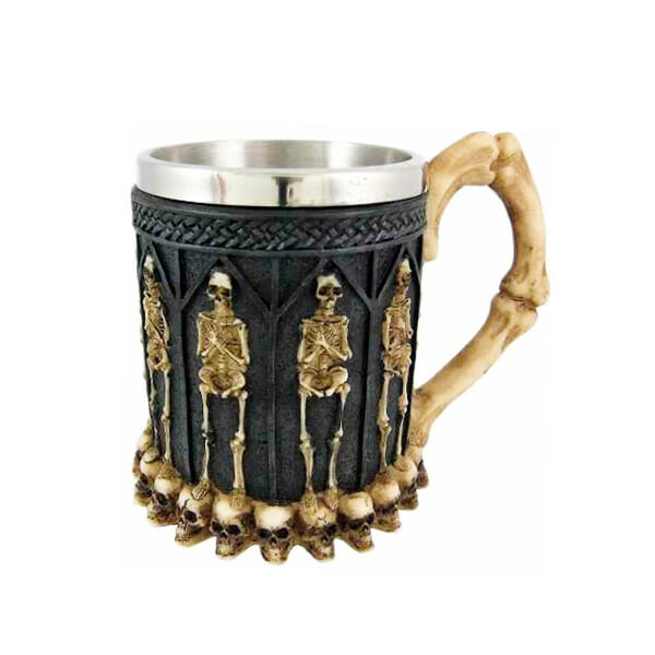 Jarra De Cerveza Con Forma De Calavera Vikinga - Acero Inoxidable 3D, Ideal Para Halloween Y Fiestas Temáticas