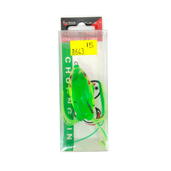 Señuelo de Pesca RANA de Goma Sintética Cebo Artificial Anzuelo Doble
